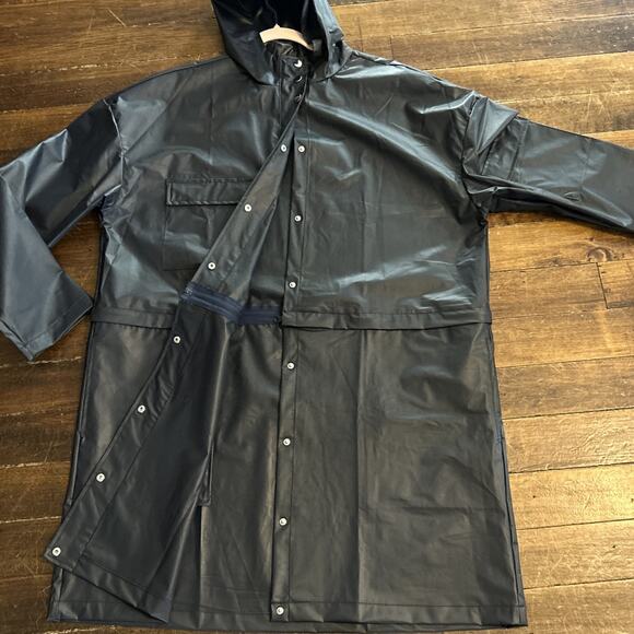 Fabletics Kenna Deep Navy Convertible Jacket Water Resistant Hood Pockets Sz 1X - Picture 5 of 11